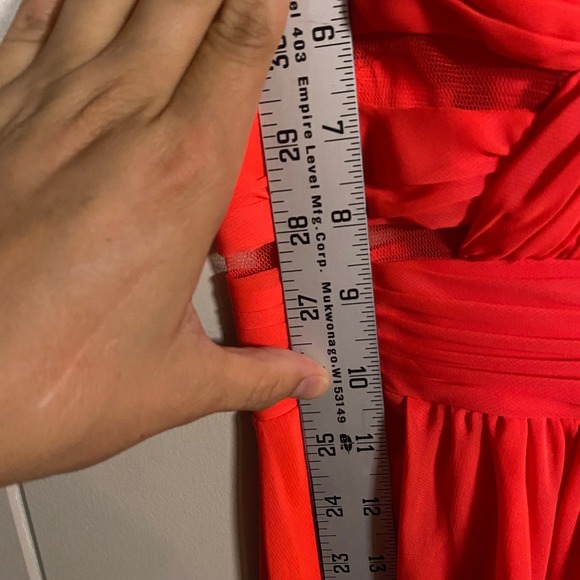 Hailey Logan Adrianna Papell Neon Homecoming Dress Size 7/8 Ruched Chiffon - Picture 14 of 15